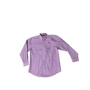 The Paula Deen Store Nantucket Poplin Shirt Mens XL Purple Gingham Pima Cotton